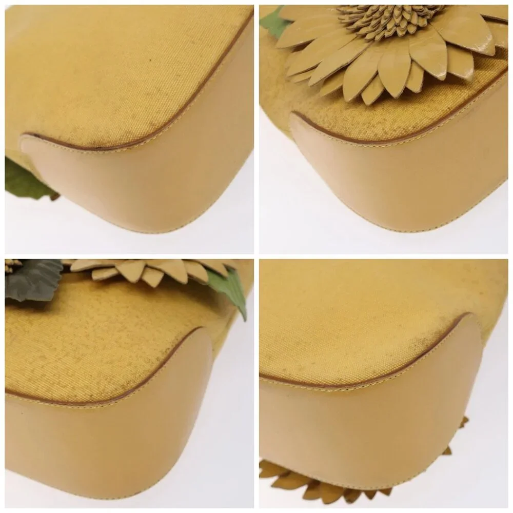 Salvatore Ferragamo Sunflower Shoulder Bag Canvas Yellow Auth 133137 - Picture 16 of 16